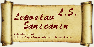Leposlav Saničanin vizit kartica